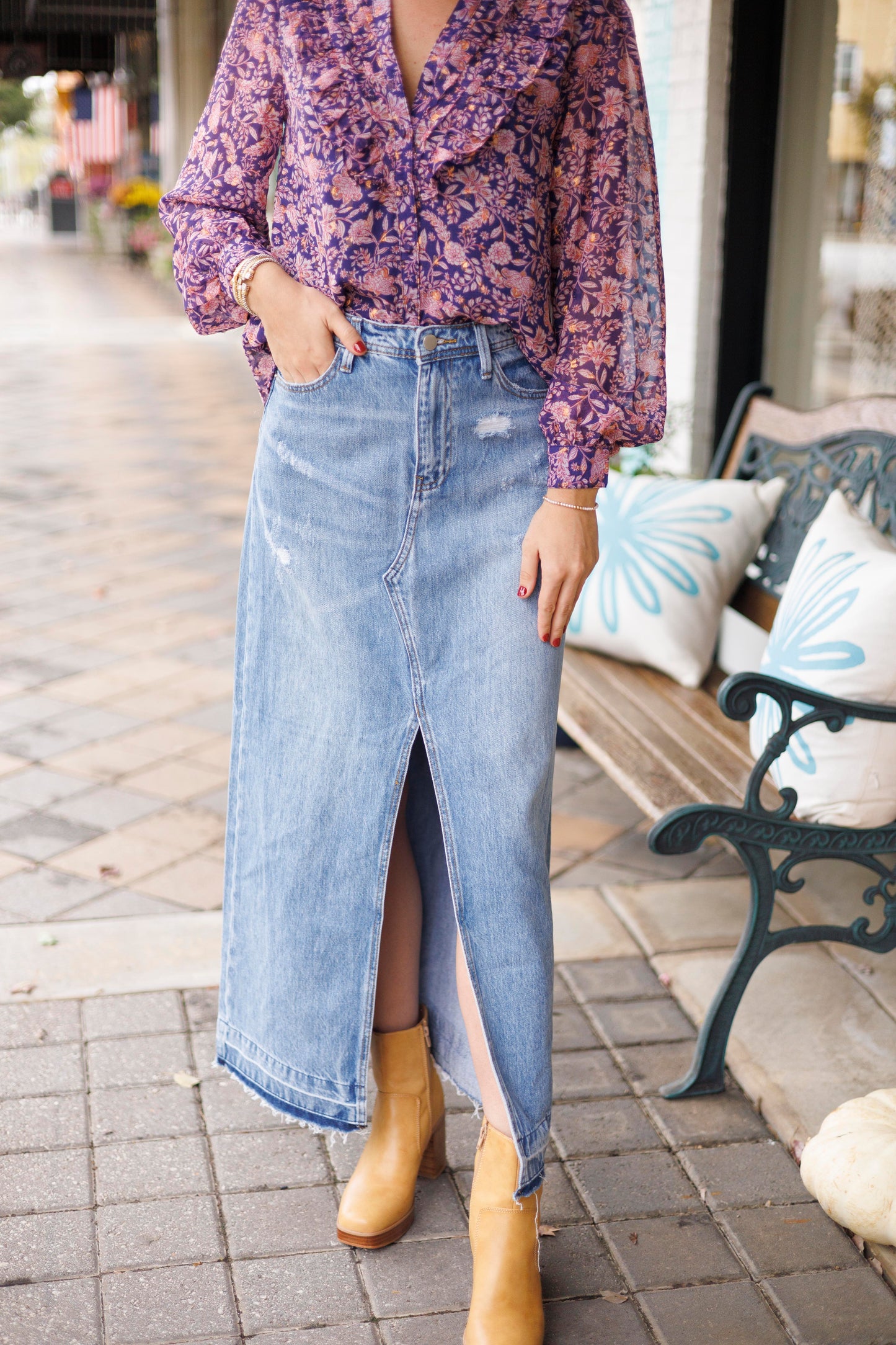 The Denim Maxi Skirt