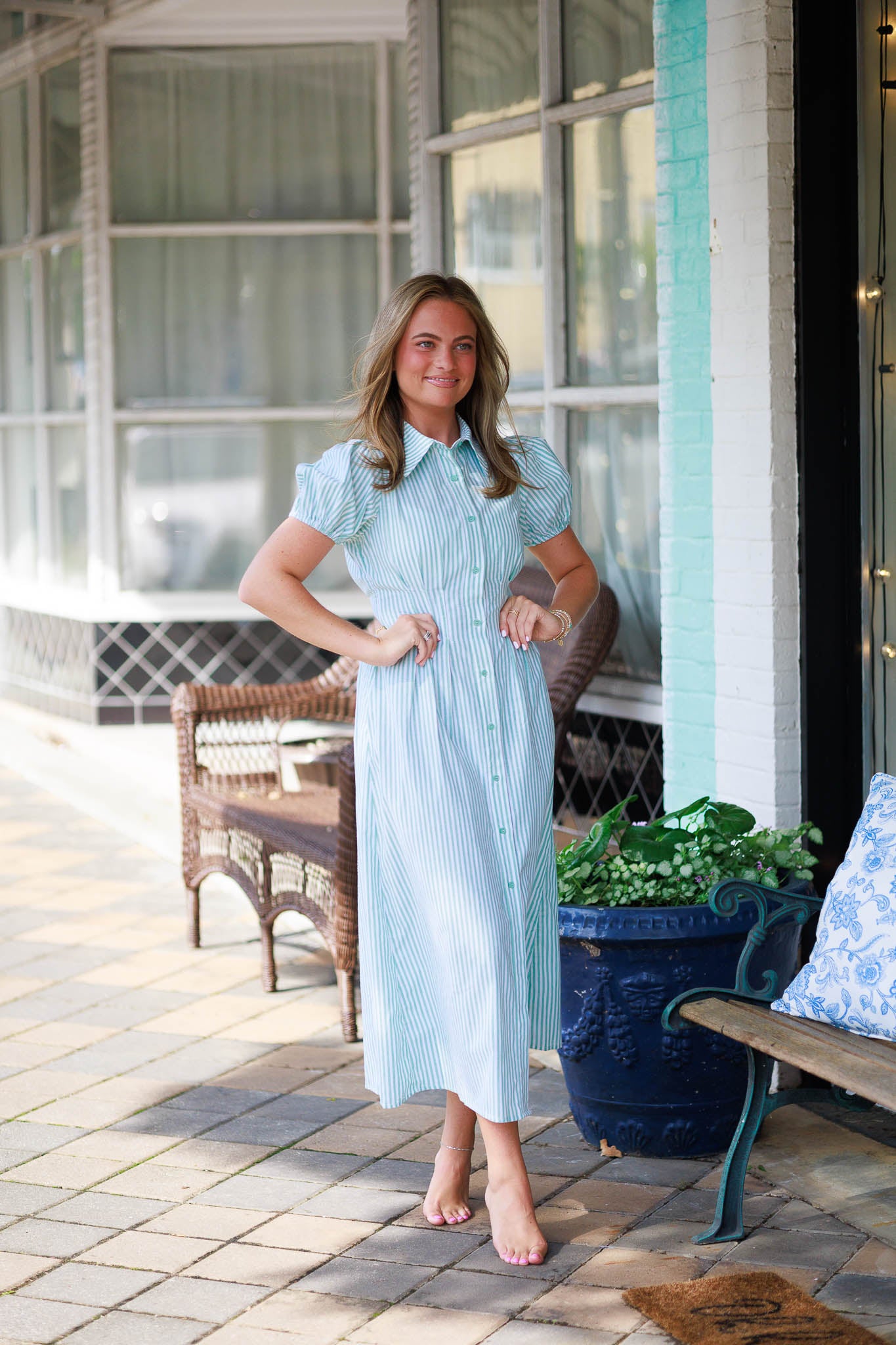 Striped Button Down Dress