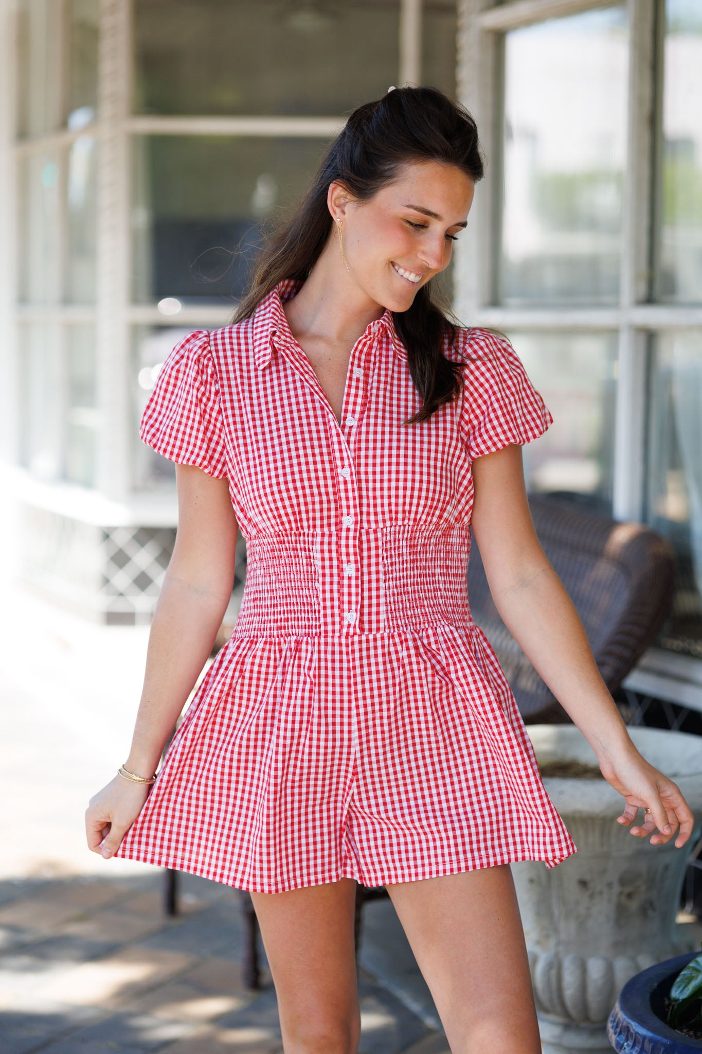 Gingham Bubble Romper
