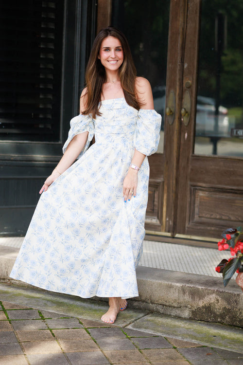 Azure Off Shoulder Maxi