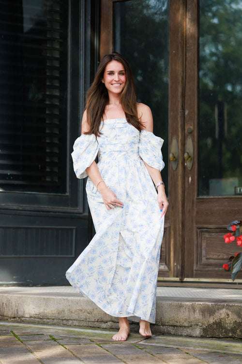 Azure Off Shoulder Maxi