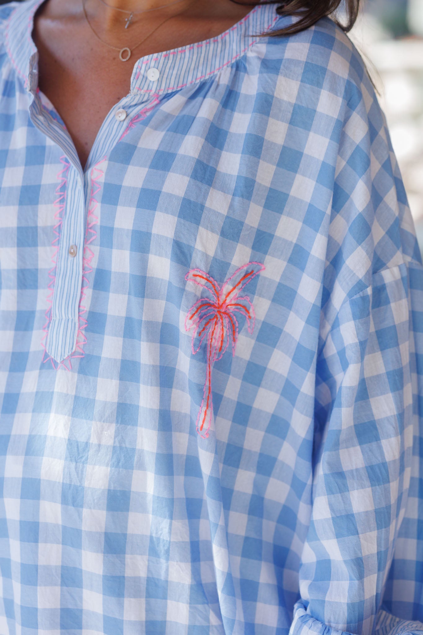 The Palm Gingham Top