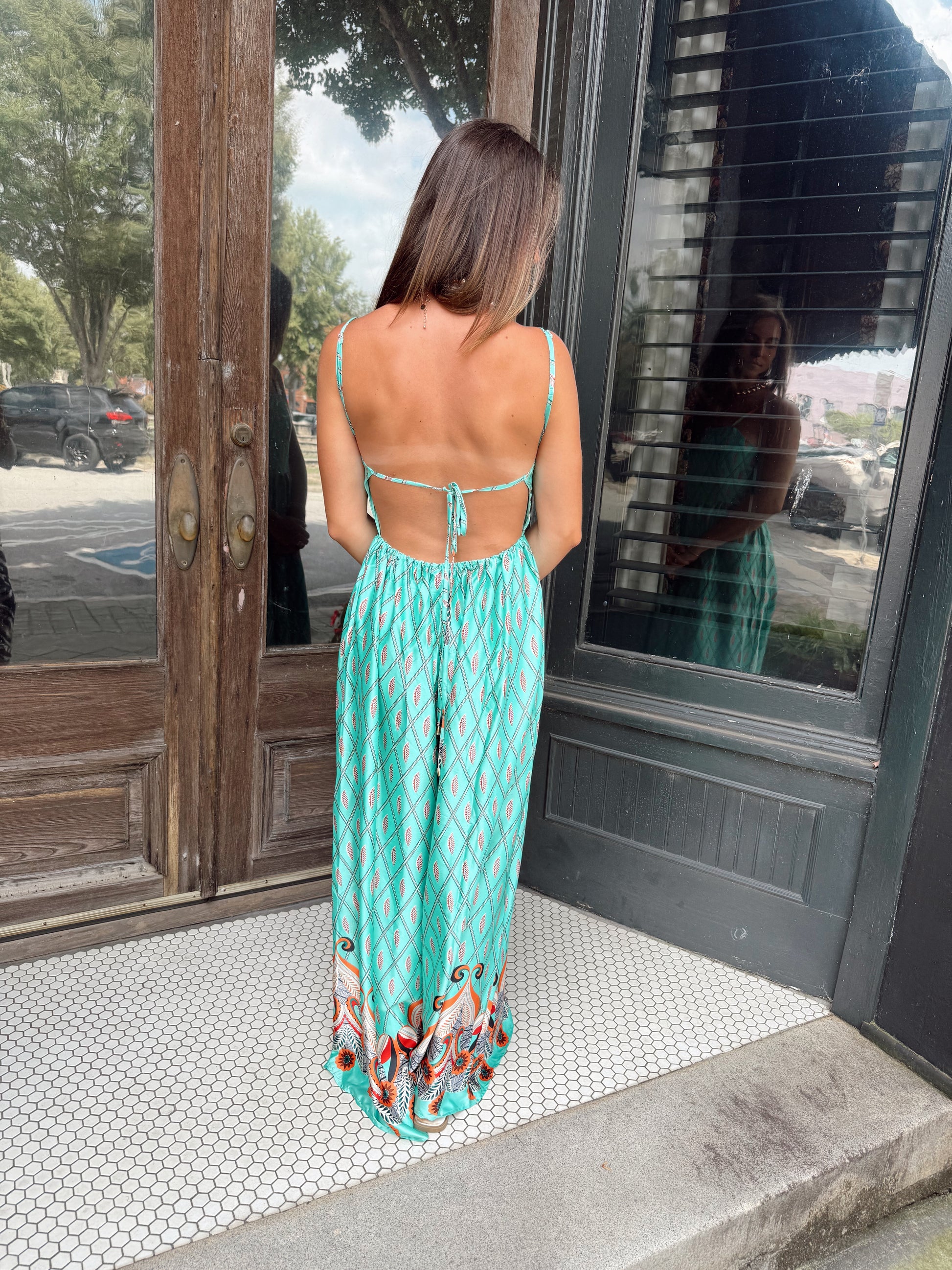 The Feather Teal Jumpsuit