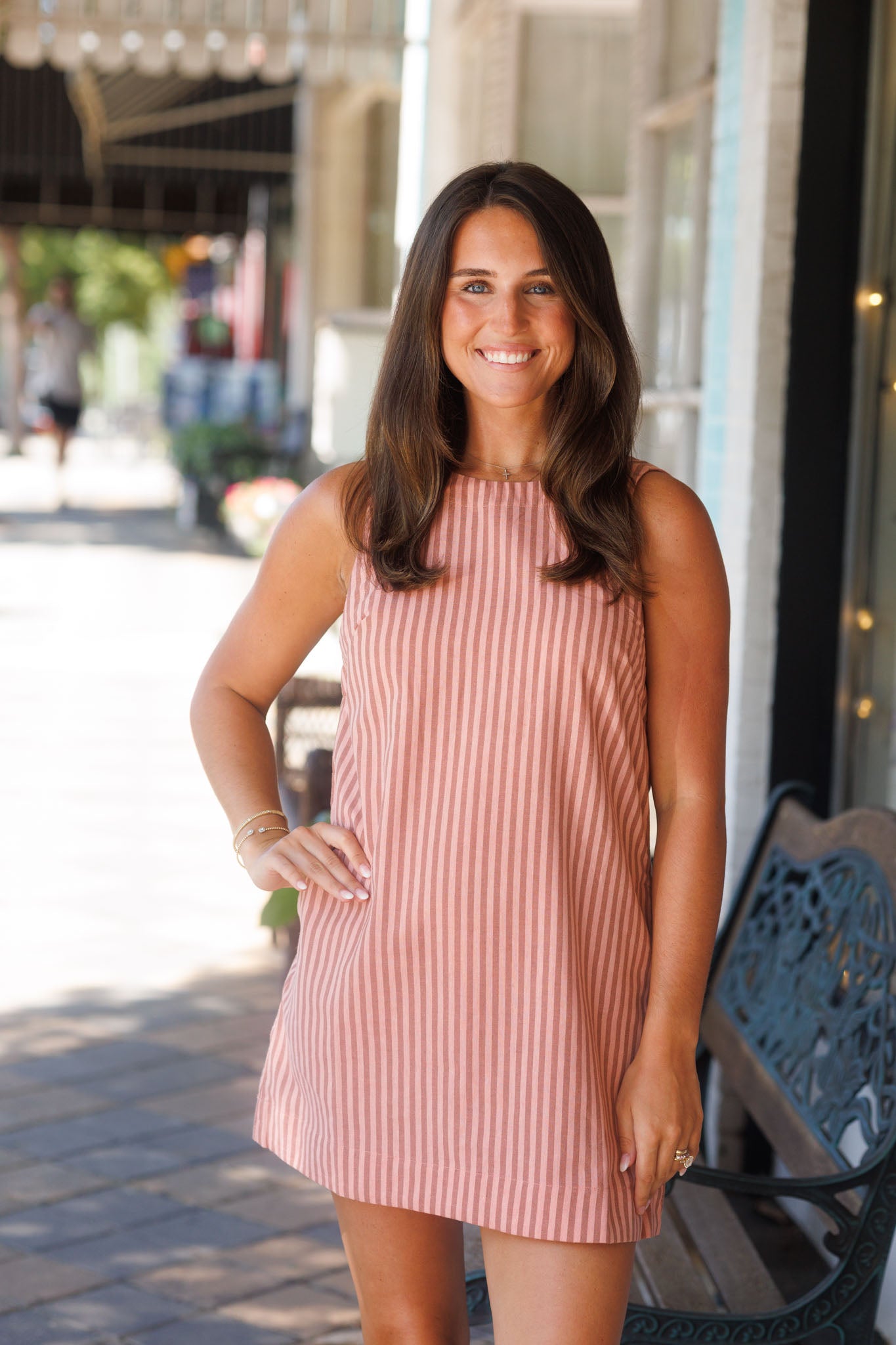 Peachy Striped Dress