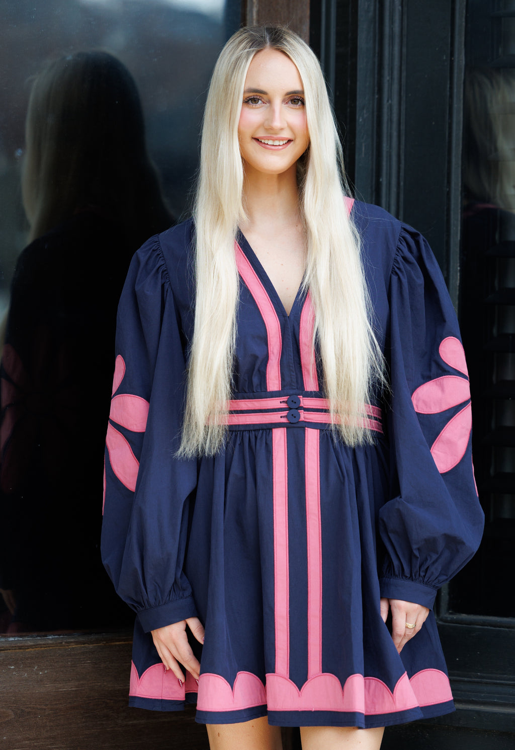 Flower Poplin Mini Dress