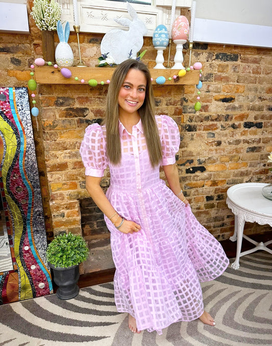 The Lilac Gridded Maxi