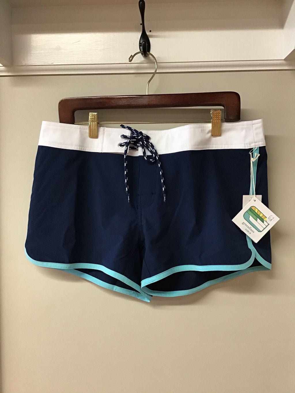 Navy Board Shorts with White Waist Boardshort