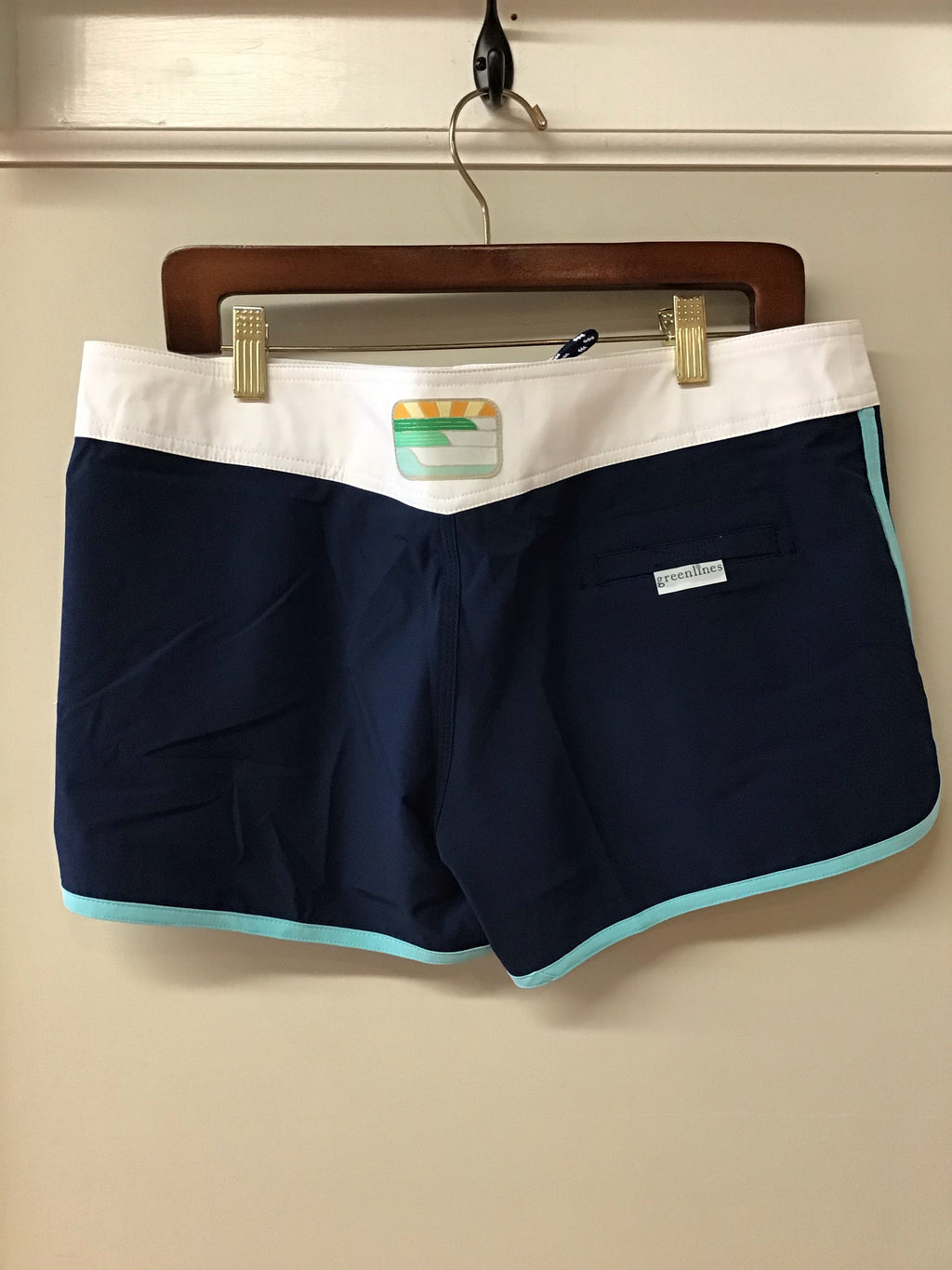 Navy Board Shorts with White Waist Boardshort