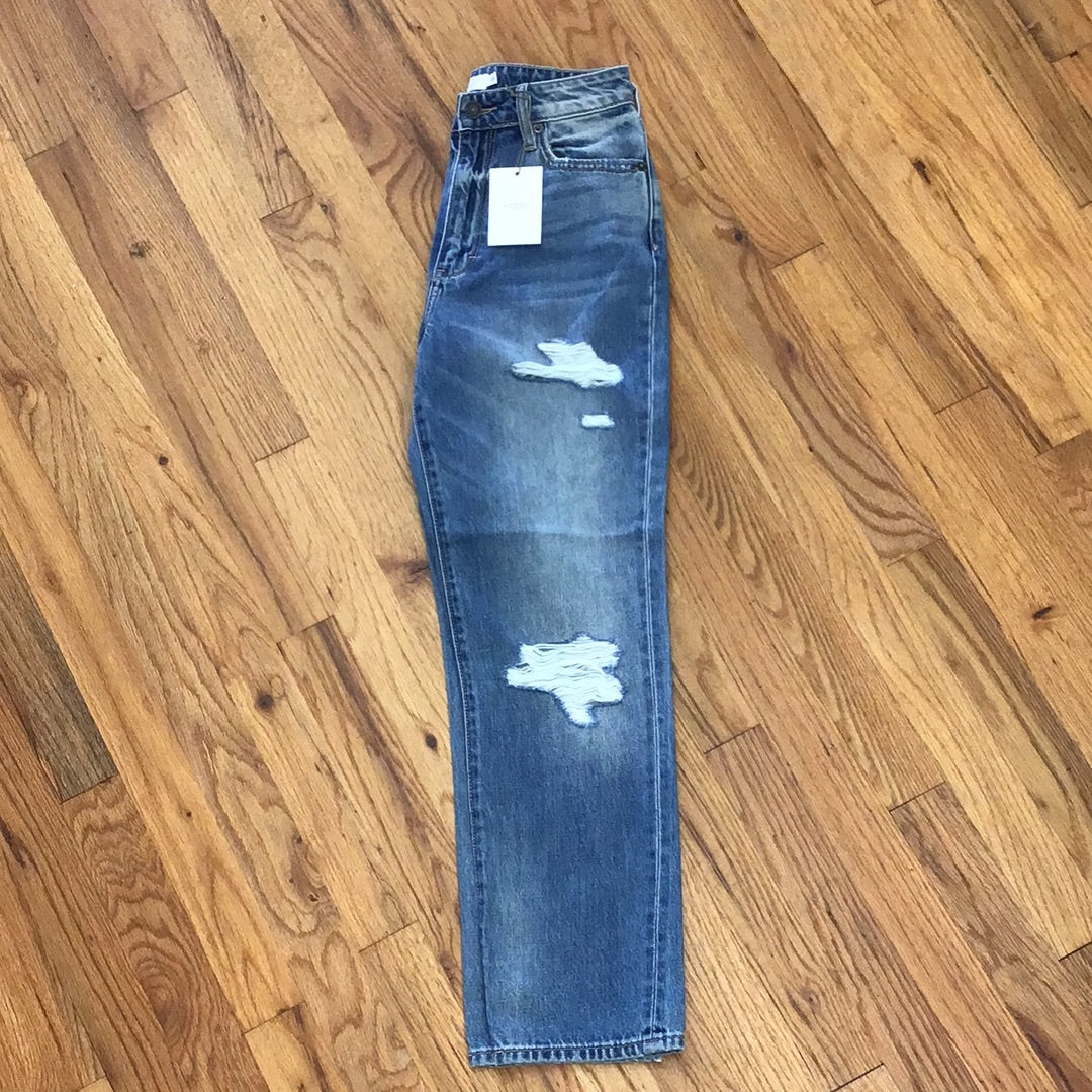 Medium Blue High Rise Straight Leg