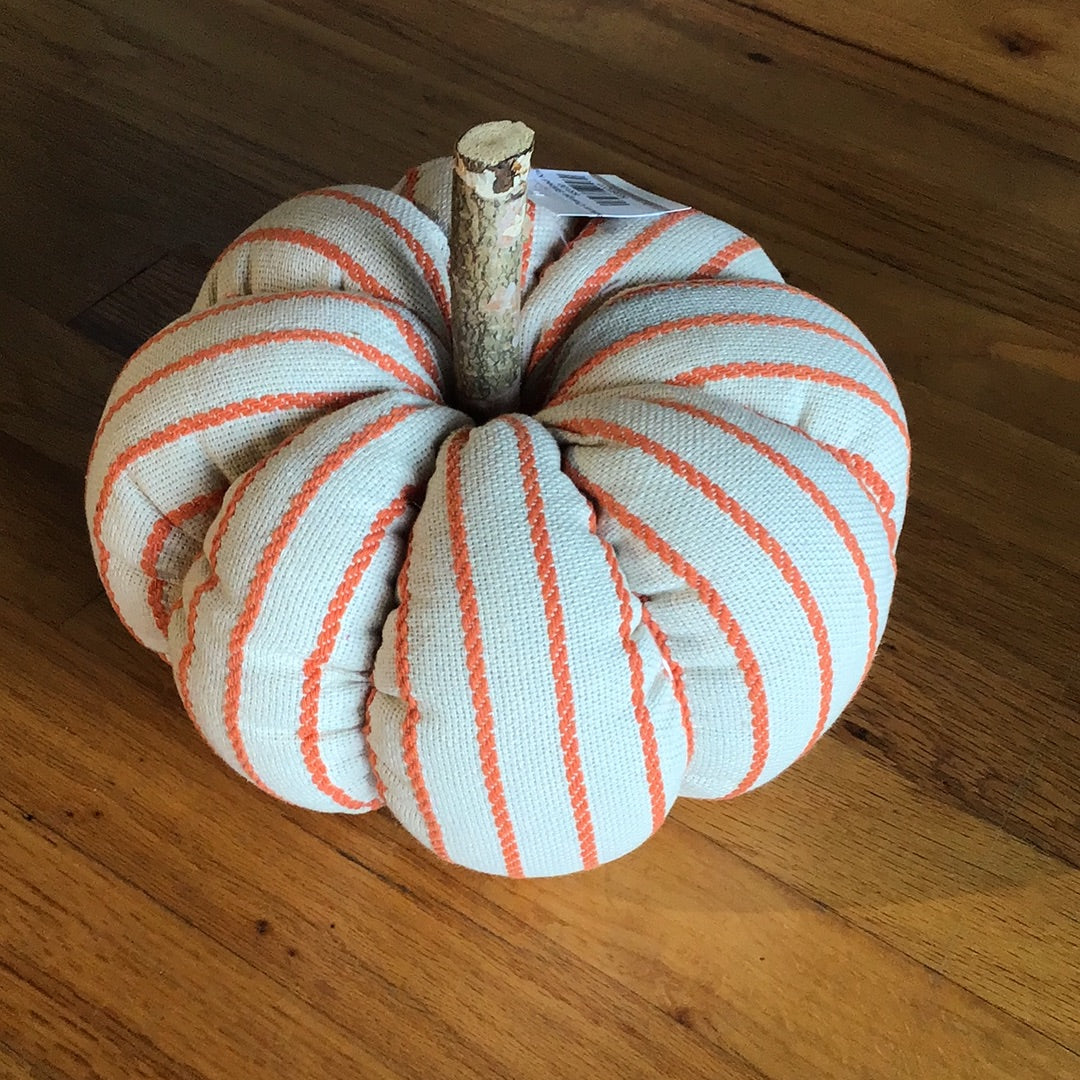 Medium Orange Striped Knit Pumpkin